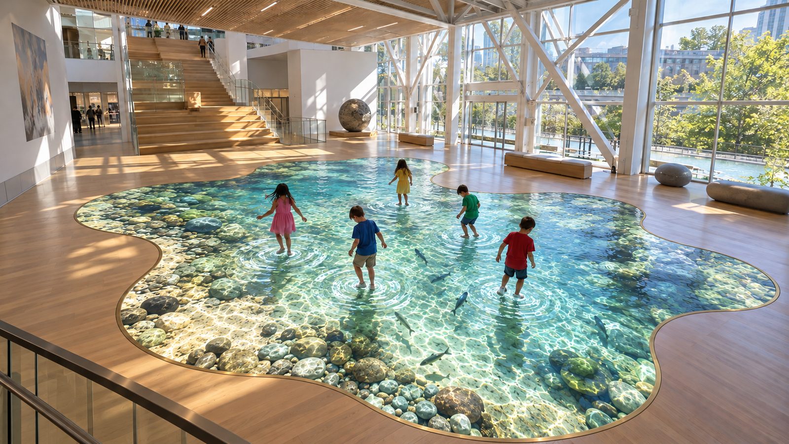 Ripple Floor — Science museum atrium